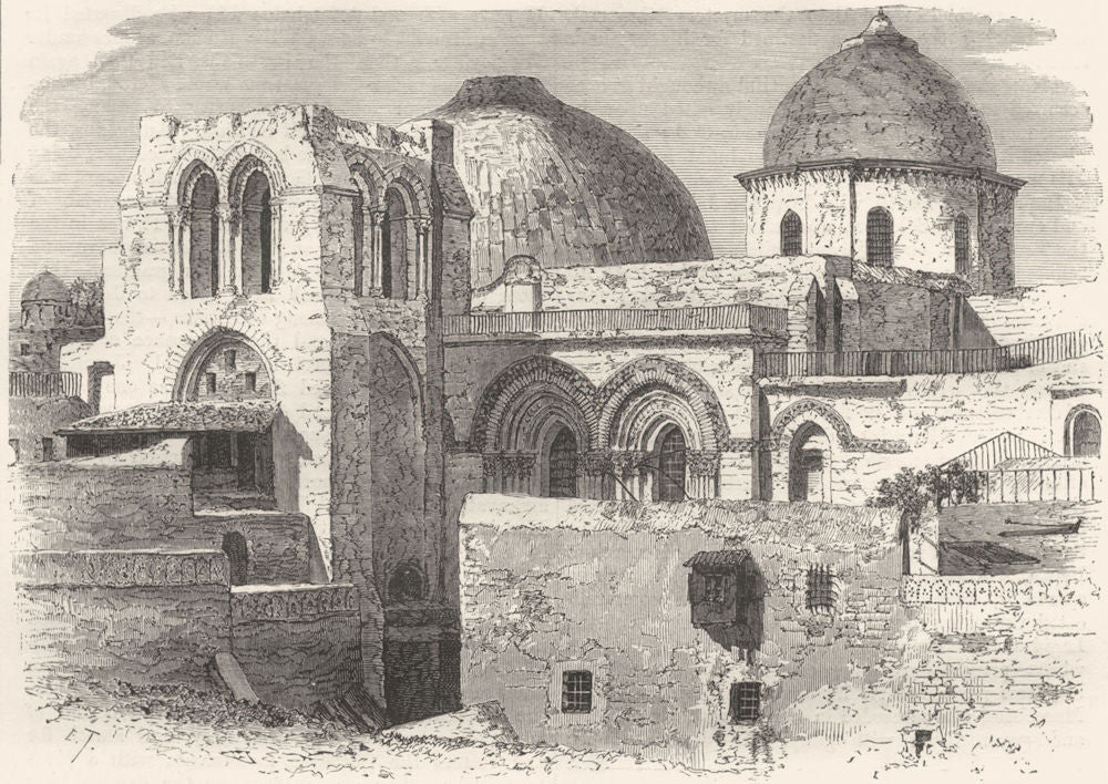 ISRAEL. Jerusalem. Church Holy Sepulchre at 1870 old antique print picture